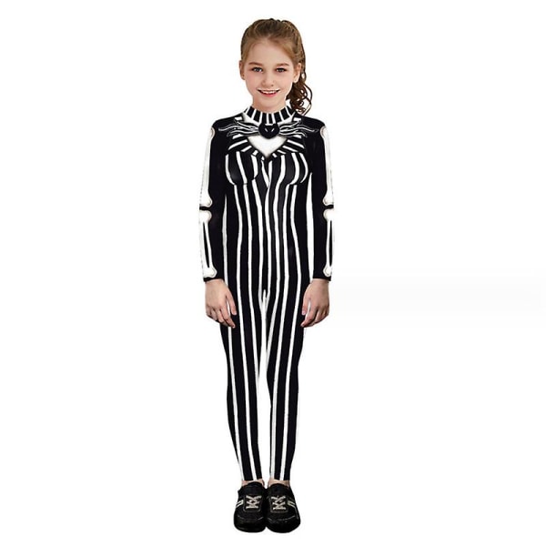 Børn Halloween sjovt kostume dreng pige 3d print bodysuit Cool børn cosplay jumpsuits style 1 XL