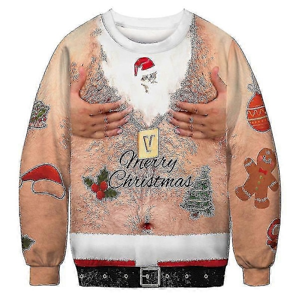 Herr Ful Jultröja Nyhet 3d Unisex Jul Sweatshirt Storlek