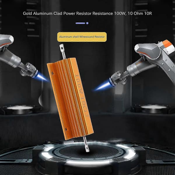 100W gull aluminiumkledd effektmotstand, 8 Ohm 10 Ohm 10R