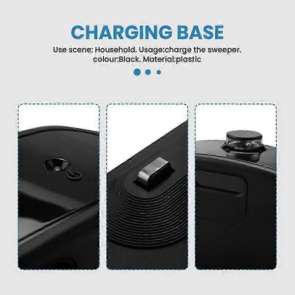Opladerbase til iRobot Roomba 500/600/700/800/900-serien Robotstøvsuger Tilbehør Dock Oplader EU-stik Black
