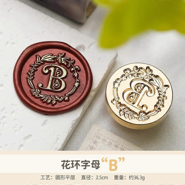 A-Z forseglingssett forseglingsvoks for stempelhodebokstav retrostempler voksstempel for bryllupslogo for trykksett bryllupshåndverksstempler B