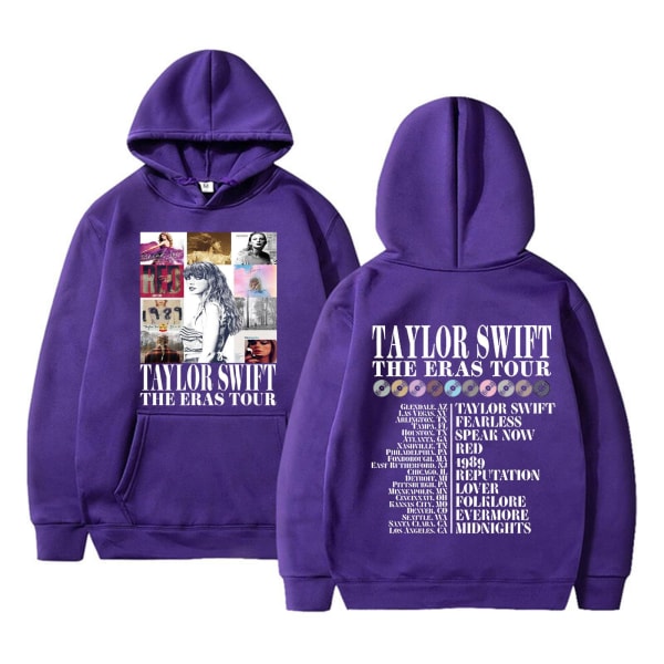 2023 julegave Taylor Swift Fans hættetrøje efterår og vinter Sweatshirt til mænd og kvinder julejakke purple L