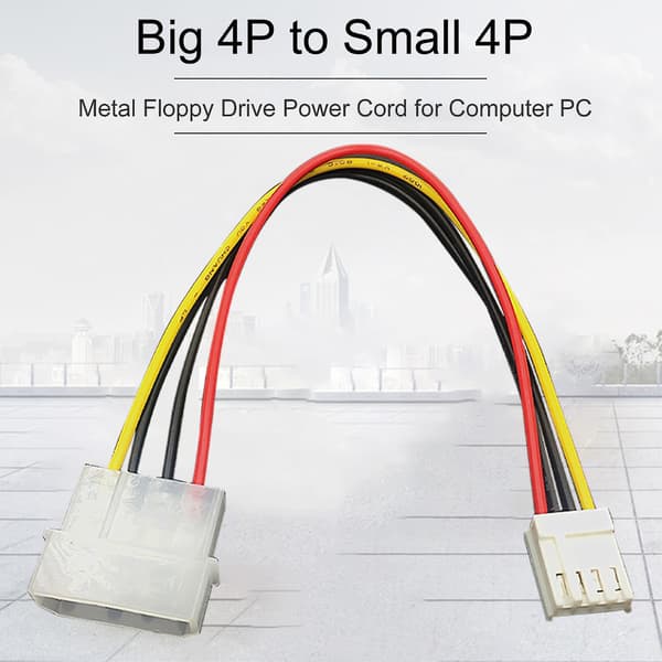 20 cm 4-pin Stor til Lille Strømkabel Metal Floppy Drev Strømledning til Computer PC