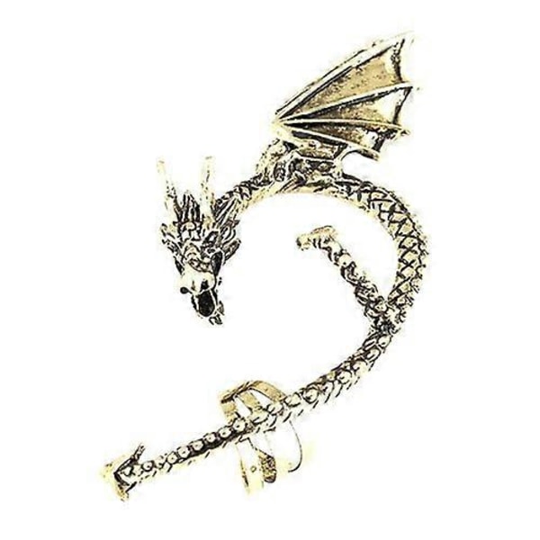 1 stk. Kvinder Kreativ Retro Gotisk Punk Graveret Drageform Øre Wrap Øre Cuff Ørering Ikke Piercet Øre Cuff Wrap Clip StudSølv