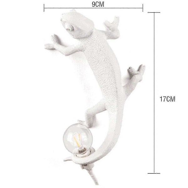 2024, Varm Hvit Kameleon Vegglampe i Resin (uten Pære)
