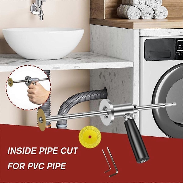 Invändig Rörskärare för PVC-rör, för 1-1/2 tum till 8 tum PVC-rör, 7 tum Justerbart Skärdjup m
