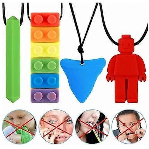 Bitthalsband speciellt utformade för barn med Attention Deficit Hyperactivity Disorder (ADHD), 4-pack