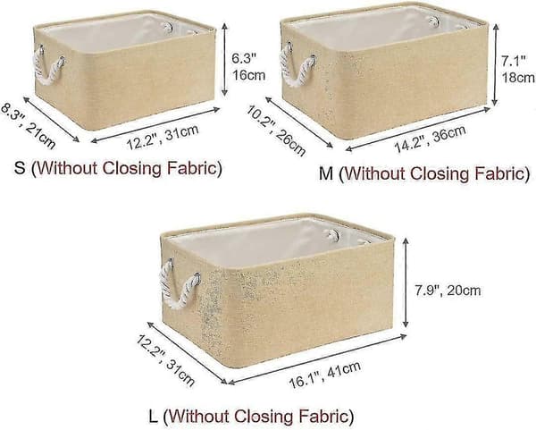 Sammenleggbar oppbevaringsboks (beige)_s