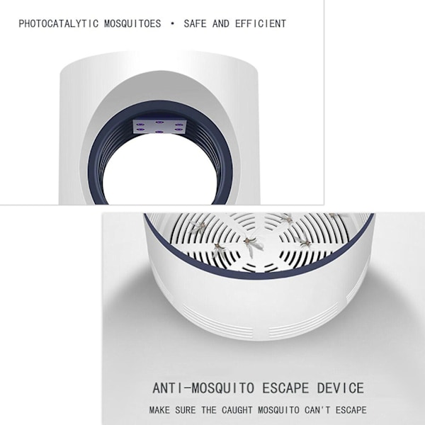 Myggdödarlampa Inomhus Bug Zapper UV LED-ljus USB-driven Sug Myggfälla för Flugor och Myggor