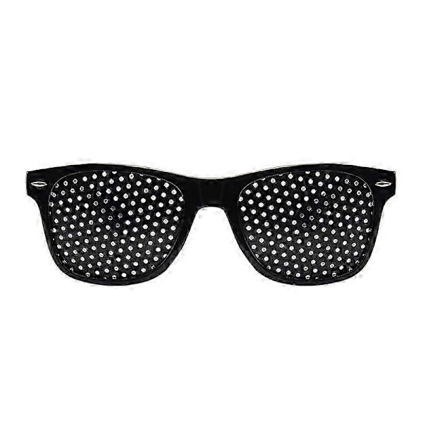 3-pak Pinhole Briller til Forbedring af Synet, Unisex Synsstyrkende Pinhole Briller Sort