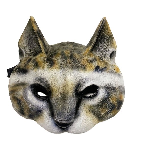 Julekarnevalsfest Dyremaske Elg Big Bad Wolf Kanin Halvt ansiktssminke Katt Hundemaske Cosplay Mascara Latex Mask Cat