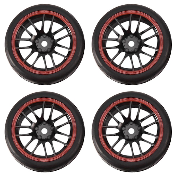 4 st 12 mm Nav Hjul Fälgar & Gummidäck För RC 1/10 On-Road Touring Driftbil R