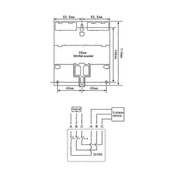 Faser 380V 415V TIMER Programmerbar Kontakt med Baggrundsbelysning