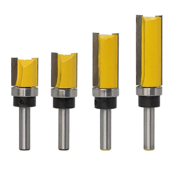 Finish Pattern Frässtål Set 8mm Skaft Jämningsfräs Träfräs, 4-pack