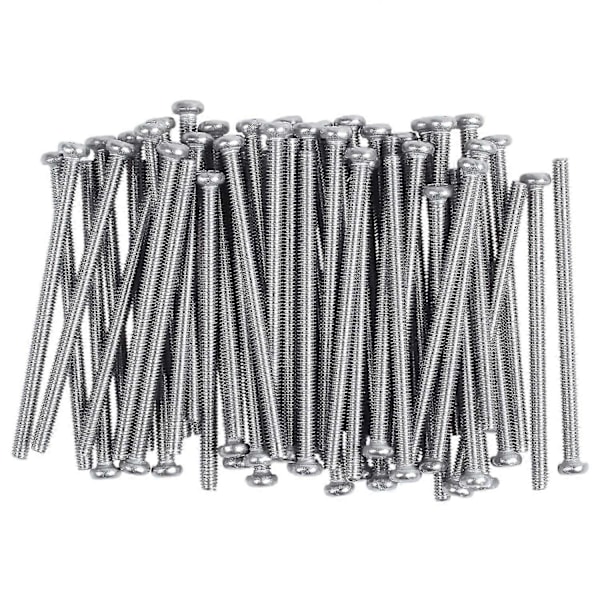 M2.5 x 40mm 304 Ruostumaton Teräs Phillips Pyöreäpäiset Ruuvit Pultti 60kpl