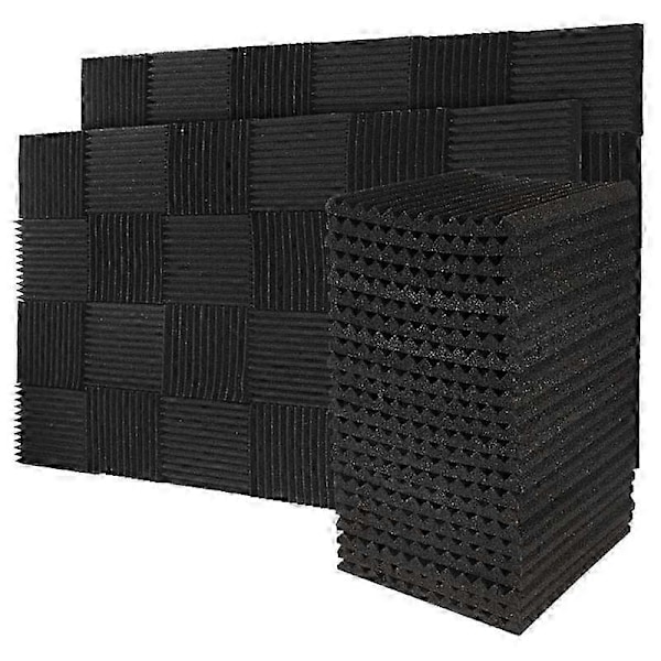 50-pack Akustiska Ljuddämpande Skumpaneler Ljudisoleringspaneler Kil för Studio Väggar Tak, 1\"X12\"X12\"