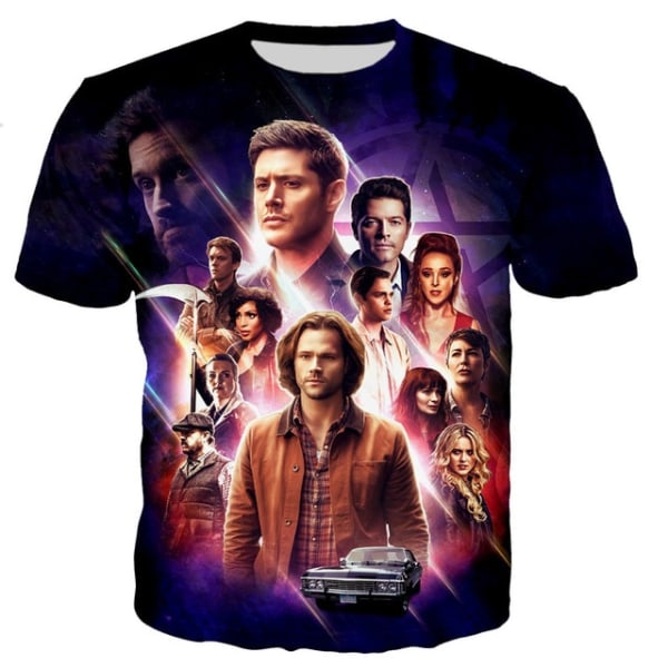 T-shirt med övernaturligt print i TV-serien för män och kvinnor style 1 3XL