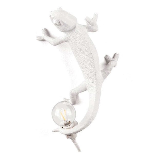 2024, Varm Hvit Kameleon Vegglampe i Resin (uten Pære)