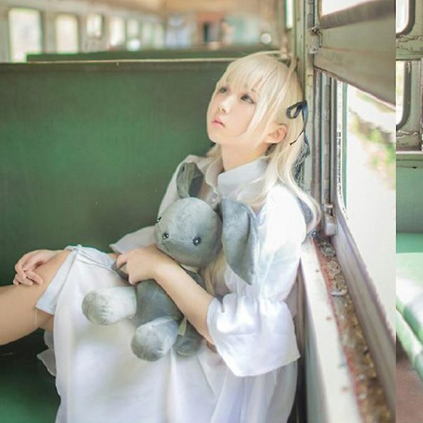Anime Yosuga No Sora Cosplay-asu, valkoinen Lolita-mekko, käytetty naisille Halloween-joulukarnevaalin teemajuhlien cosplay S