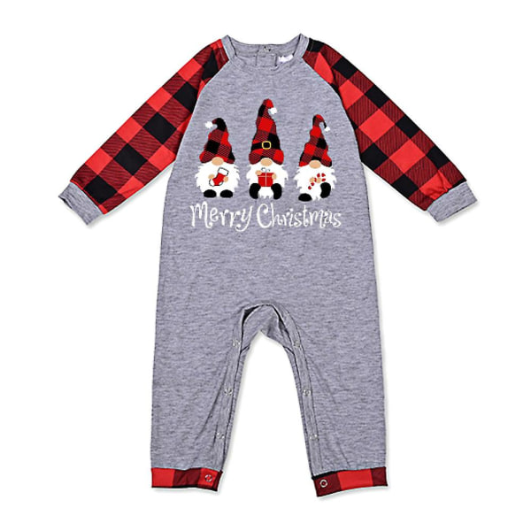 Julpyjamas för Familjen - Matchande Kortärmade Rutiga Pyjamas med Tryck - Julkläder för Hemmet Baby 6-7 Years