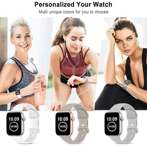 5-pak remme kompatible med Apple Watch rem 38 mm 40 mm 41 mm 42 mm 44 mm 45 mm, kompatible med iWatch Series 7 6 5 4 3 2 1 SE Kvinder Mænd Sten/Sort/Hvid