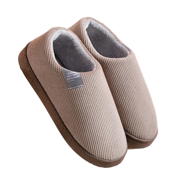 Unisex enfärgade all-inclusive varma tofflor förtjockade varma skor som andas brown 44