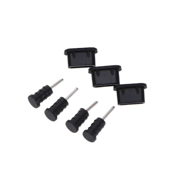 10 paria USB Type C pölysuoja silikonitulppa (musta)