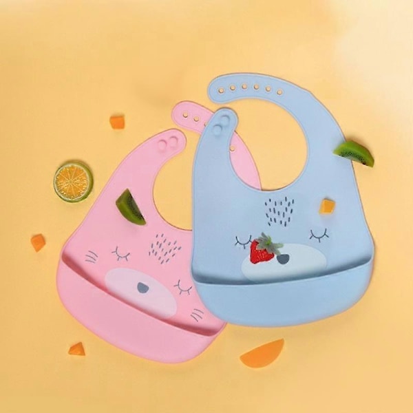 Haklapp för måltider - Enkel, Silikonmaterial, Rosa färg