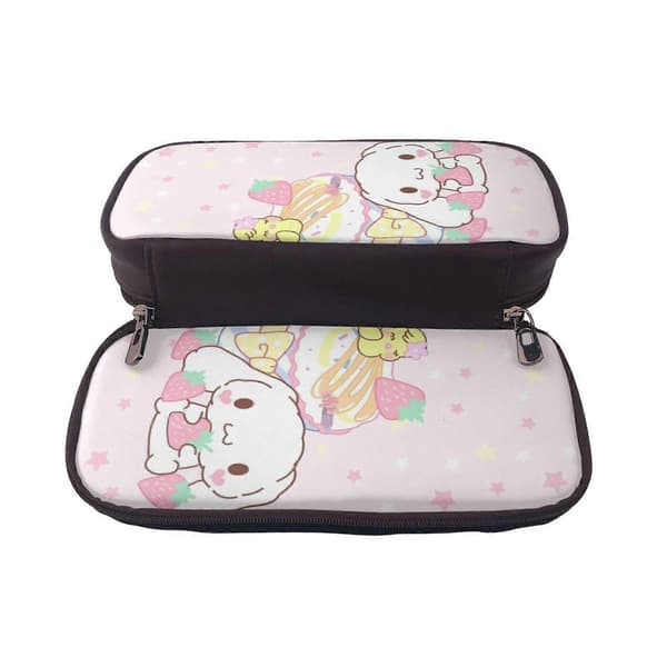d247 CINNAMOROLL Penalhus Multifunktionel Læderpung med Lynlås & Elastiske Stropper s247