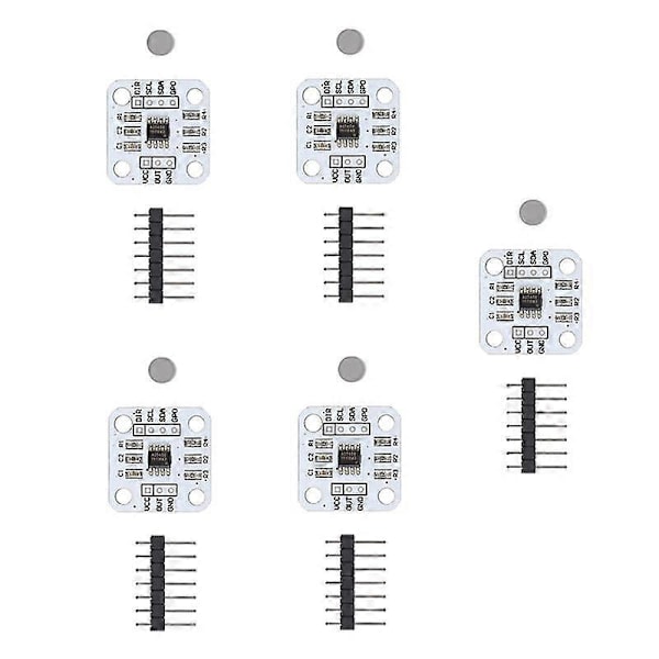 5 stk. AS5600 Magnetisk Encoder Magnetisk Induktions Vinkelmålingssensor Modul 12Bit Høj Præcision