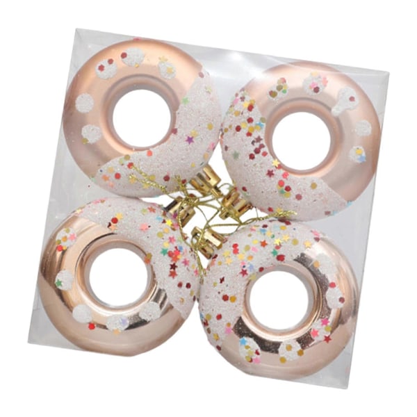 4 Stykker Donut Julepynt Festartikler Juletre Anheng Donut Hengende Dekorasjon for Vindu Veranda Festivaler Balkong