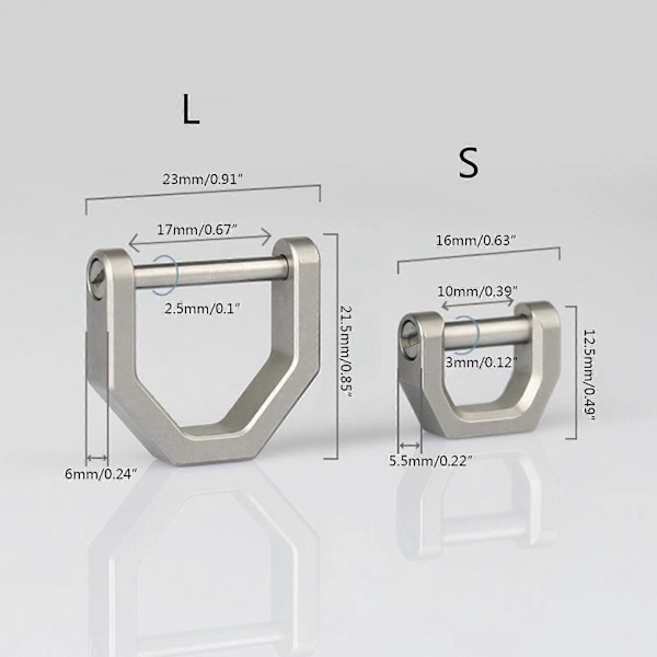 Multifunktionella D-formade spännen för titanlegering D-ring D-formad metallring Hästskor Spänne för DIY läderhantverk Plånböcker små