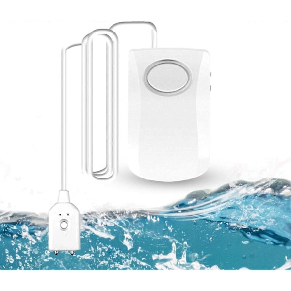 Vattenläckagealarm, 1M Lång Kabel med Sensor, Vit 89*55mm