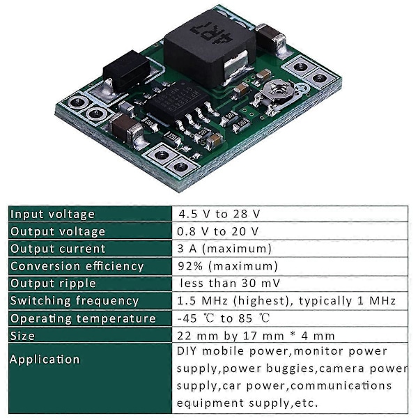 12 st MP1584 DC-DC Nedtransformator Strömförsörjningsmodul 3A Justerbar Buck Converter för Arduino Ersätt LM