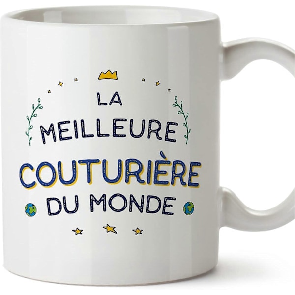 Syerske Dame Krus på Fransk Meilleur du Monde Morsom Gave til Kolleger Keramisk 11oz Krus