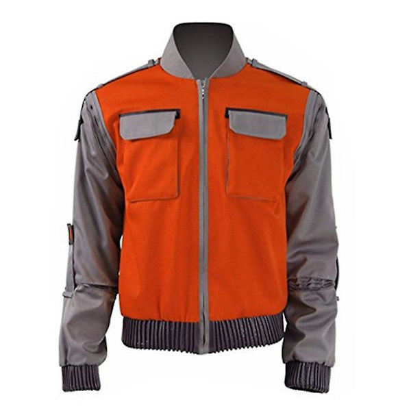 Cosdaddy Movie Back To The Future Cosplay Marty Mcfly Orange Röd Jacka Vuxna Män Halloween Carnival Kostym Orange XXL
