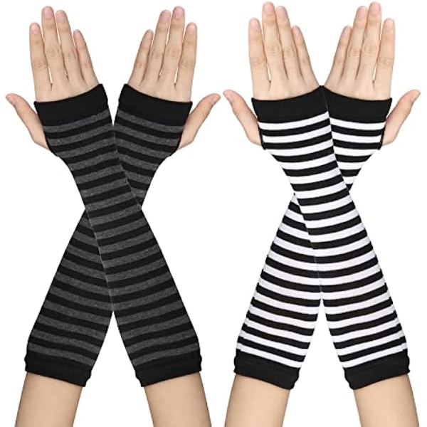 Unisex långa fingerlösa handskar Anime Cosplay Gothic handskar Armvärmare Stickad Handled Armbåge Vantar Armärm Klädtillbehör style 01