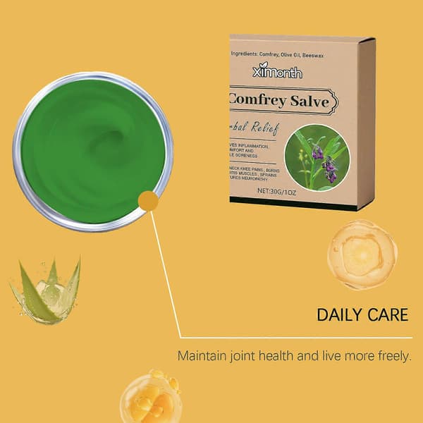 Organic Comfrey Salve, contains organic comfrey leaf in a base 3st