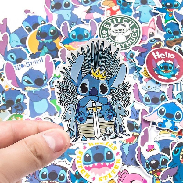 Lilo & Stitch Tema Bursdagsfest Dekorasjon Barnelekegave Lateks Aluminiumsfolieballong Engangsservise Eventrekvisita Stickers - 50pcs