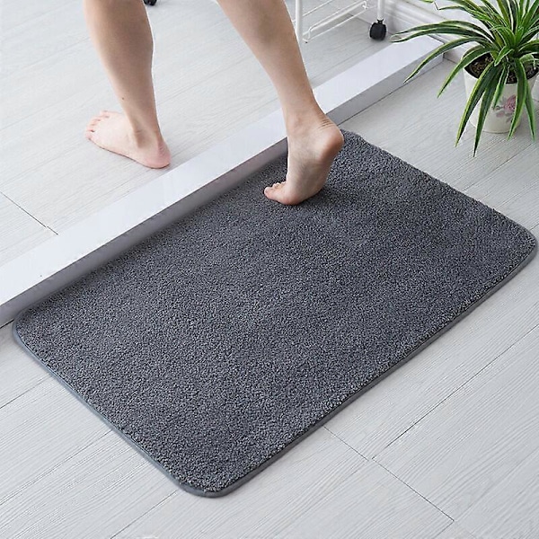 Sisääntulo matto sisätiloihin, konepestävä liukuesteovimatto erittäin imukykyinen ja kestävä sisä- tai ulkokäyttöön etuovelle - 50 x 80 cm, harmaa