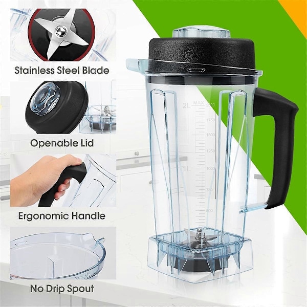 Mixerkanna 1,9 liter Behållare Bägare för Vitamix 5200 5000 6500