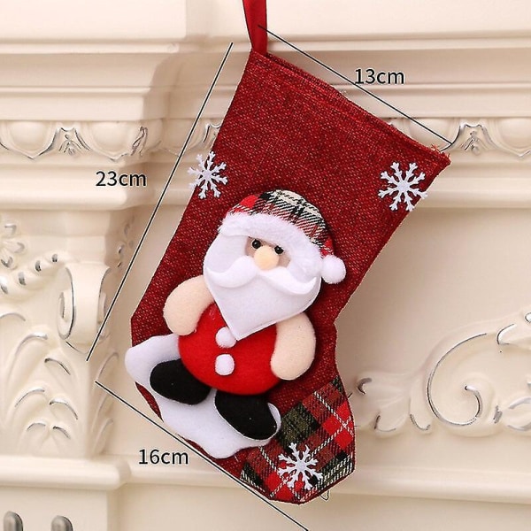 1 stk Julestrømpe Sokker Snømann Santa Elg Xmas Peis Xmas Tree Ornamenter Nyttår 2023 Julepynt til hjemmet Styles 4