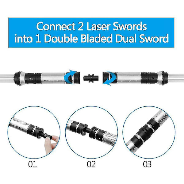 2 i 1 Lightsaber Light Up Sword Leksak med 7 färger Changing Halloween kostym rekvisita