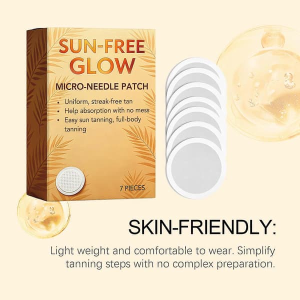 7/14/21 st. Sun-Free Glow Patch Self-Tanning Patch Microneedle Patch for Natural Bronze Glow Without Sun Exposure 14 st