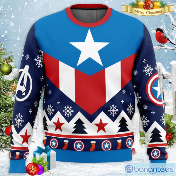 Merry Christmas Ugly Sweatshirt Captain America Genser 3D Print Mønster Klær Topp 2024 Ny Høst Vinter Herre Dame Pullover style 9 XS
