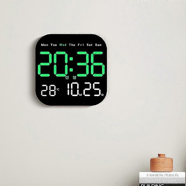 Digitalt Vægur LED Vækkeur Stort Display med Timing Funktion LED Display Tæl Op & Ned Timer Justerbar Lysstyrke Vækkeur til Stue