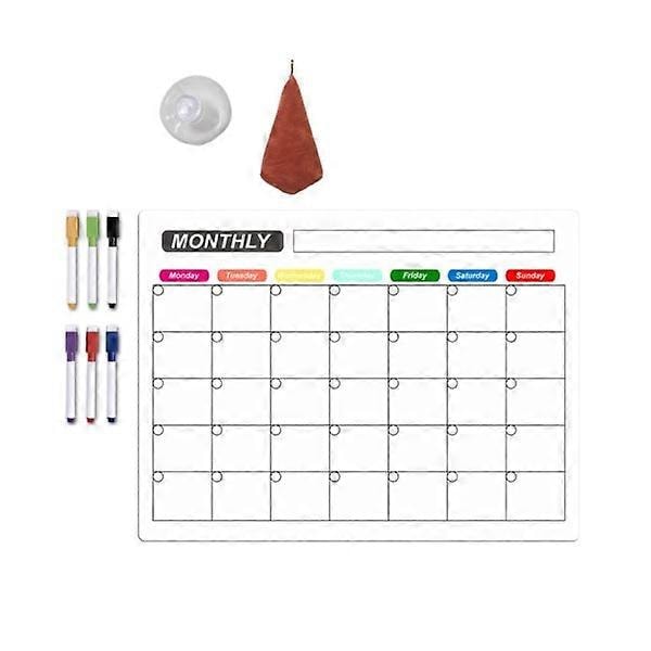 Køleskab Magnetisk Kalender Ugentlig Planlægger Magnetisk Kalender Whiteboard Månedlig Liste Indkøbsliste Tavle null - CT804