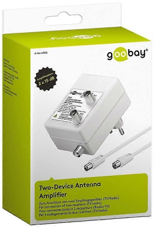 Antenneforsterker for to enheter 15 dB (DVB-T, DVB-T2, DVB-C)