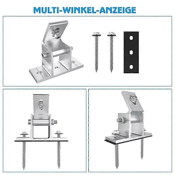 4 Pakke Solcellepanelholdere, Tak Kroker, 10-60 Feste Solcellemodul, Justerbar PV Modulholder for Solcellepanel