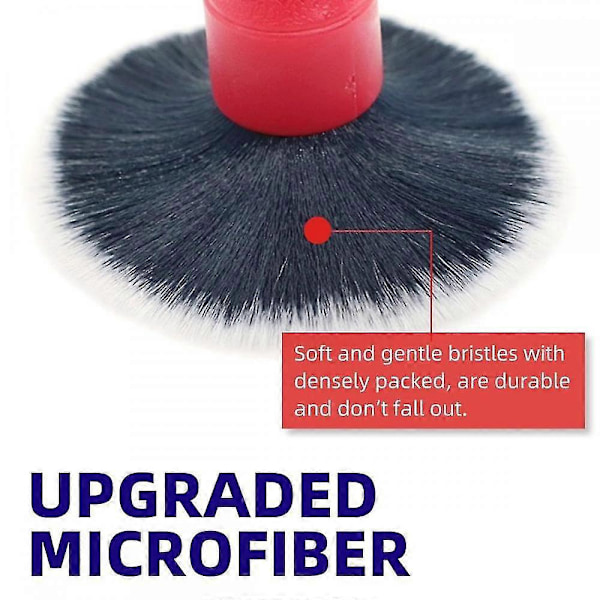 Mike Ultra Soft Detailing Børstesæt, 2 stk. Bil Detailing Børste Med Komfortabelt Greb Og Blødt Børstehoved Til Rengøring Af Paneler, Ventilationsåbninger, Læder Og Mere (blå)